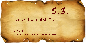 Svecz Barnabás névjegykártya